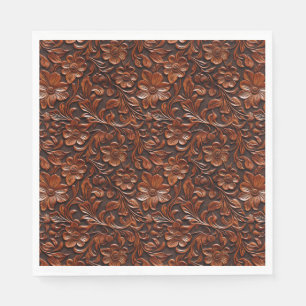 Warm Brown Flowers Napkin