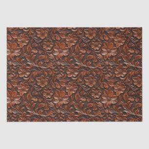 Warm Brown Flowers Tissue Paper