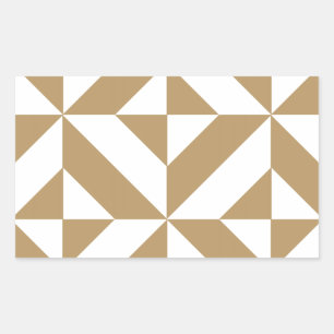 Warm Brown Geometric Deco Cube Pattern Sticker