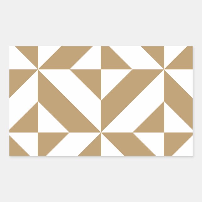Warm Brown Geometric Deco Cube Pattern Sticker (Front)