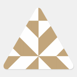 Warm Brown Geometric Deco Cube Pattern Triangle Sticker