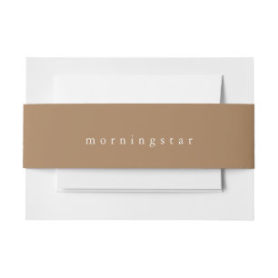 Warm Brown Invitation Belly Band