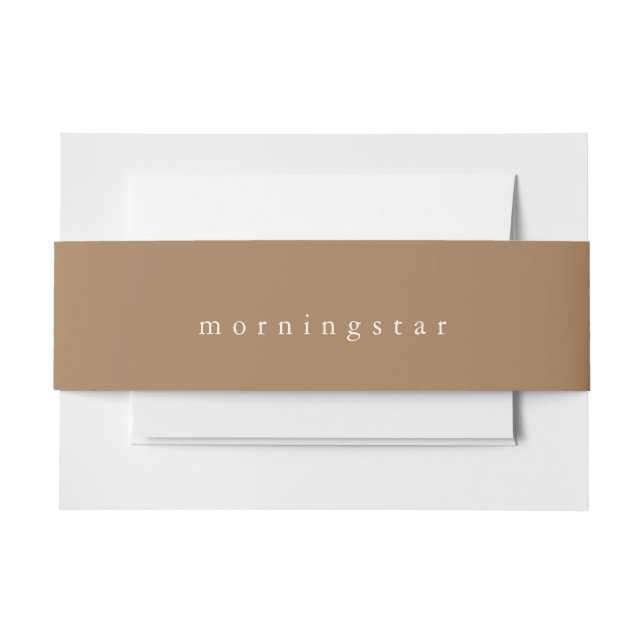 Warm Brown Invitation Belly Band (Front Example)