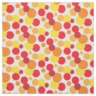 Warm Bubbles - Orange Yellow and  Red Spot Pattern Fabric