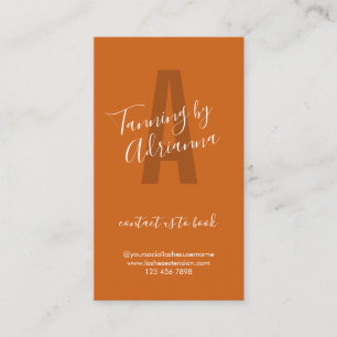 Warm Burnt Orange Spray Tan Aftercare Business Card
