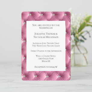 Warm Chic Soft Pink Faux Velvet Wedding Invitation
