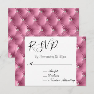 Warm Chic Soft Pink Faux Velvet Wedding RSVP Enclosure Card