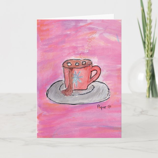 Warm CHOColate Wishes - Kids Art for CHOC Thank You Card (Front)
