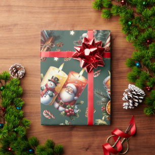 Warm Christmas Candles Wrapping Paper