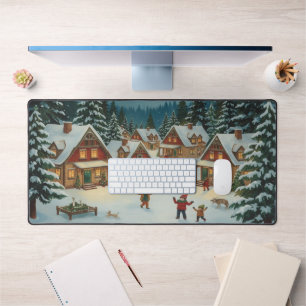 Warm Christmas Magic Custom Gifts for Everyone Desk Mat