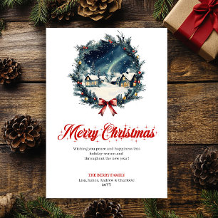 Warm Christmas Scene Watercolor Greeting Card