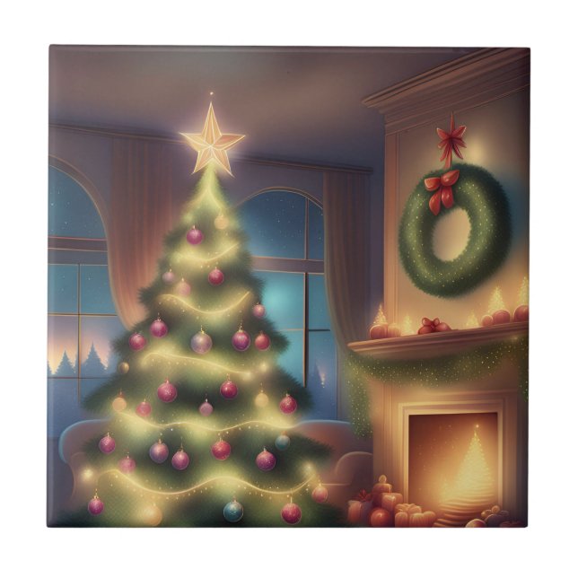 Warm Christmas Tree Tile (Front)