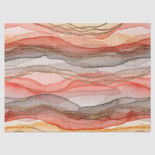 Warm Clay Gold Veined Marble Abstract Tissue Paper