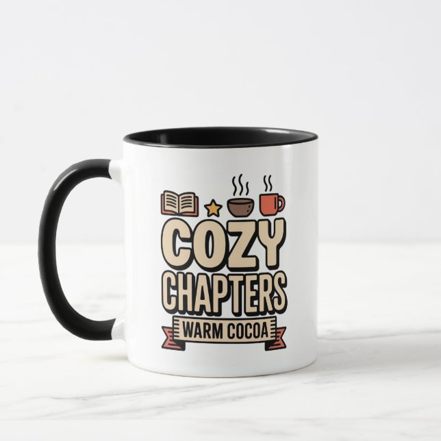 Warm Cocoa & Cozy Chapters Holiday Mug (Left)