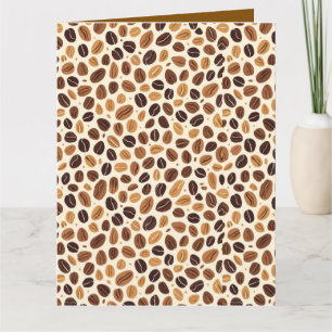 Warm Coffee Bean Roast Tones Seamless Pattern Card