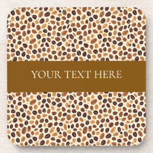 Warm Coffee Bean Roast Tones Seamless Pattern Coaster