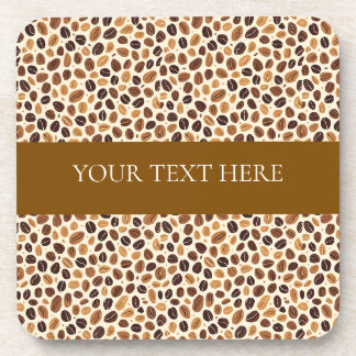 Warm Coffee Bean Roast Tones Seamless Pattern Coaster