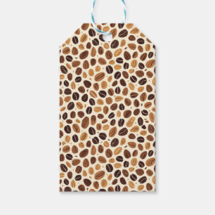 Warm Coffee Bean Roast Tones Seamless Pattern Gift Tags