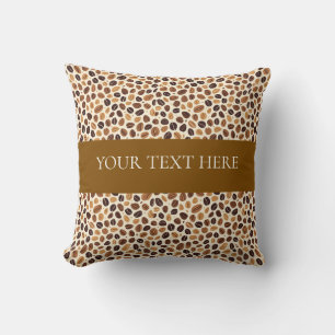 Warm Coffee Bean Roast Tones Seamless Pattern Throw Pillow
