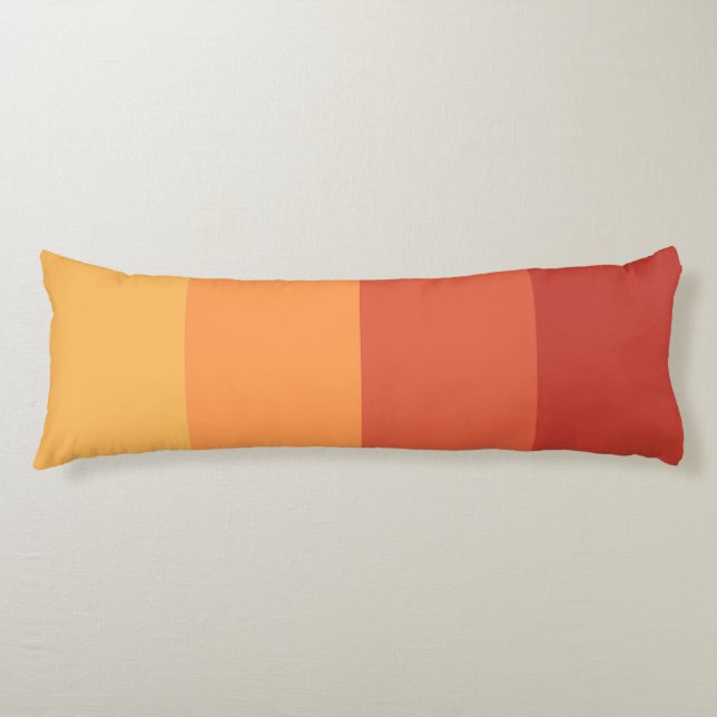 Warm colors - retro shades stripes  body pillow (Front)