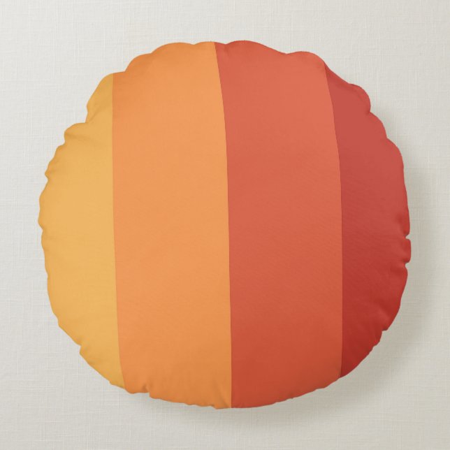 Warm colors - retro shades stripes  round pillow (Front)