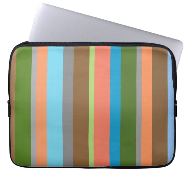 Warm colour tones striped Electronics Bag (Front)