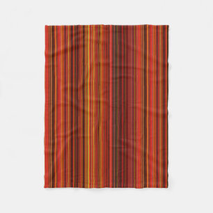 Warm Colour - Trendy Style - Stripe Pattern Fleece Blanket