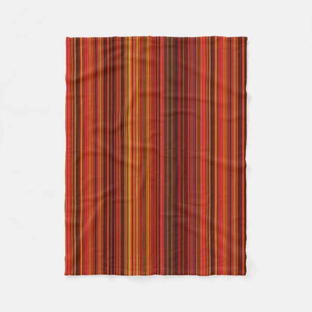 Warm Colour - Trendy Style - Stripe Pattern Fleece Blanket (Front)
