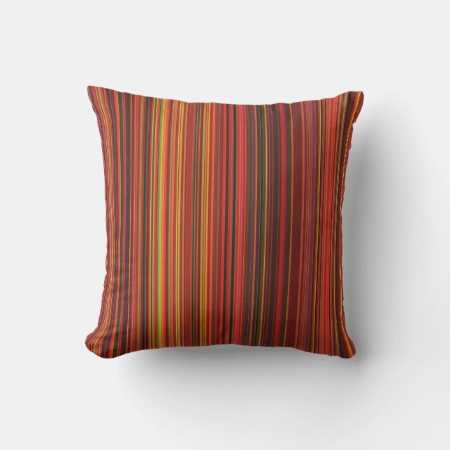 Warm Colour - Trendy Style - Stripe Pattern Outdoor Pillow (Front)