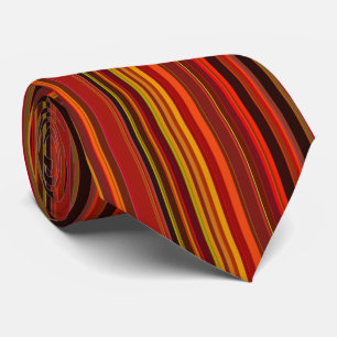Warm Colour - Trendy Style - Stripe Pattern Tie