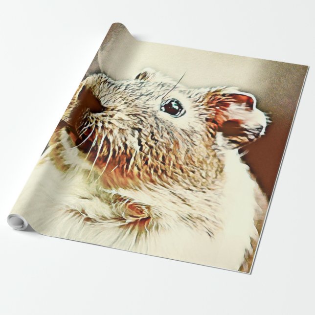 warm coloured animal guinea pig wrapping paper (Unrolled)