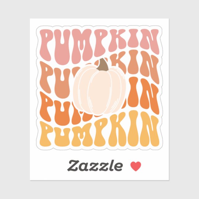 Warm Coloured Fall Retro Pumpkin Text (Sheet)