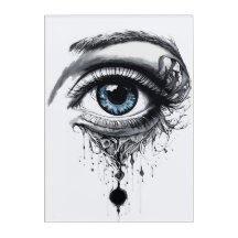 Warm-Coloured Ink Eye Art