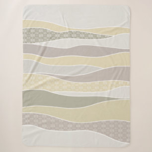 Warm Coloured Waves Sherpa Blanket
