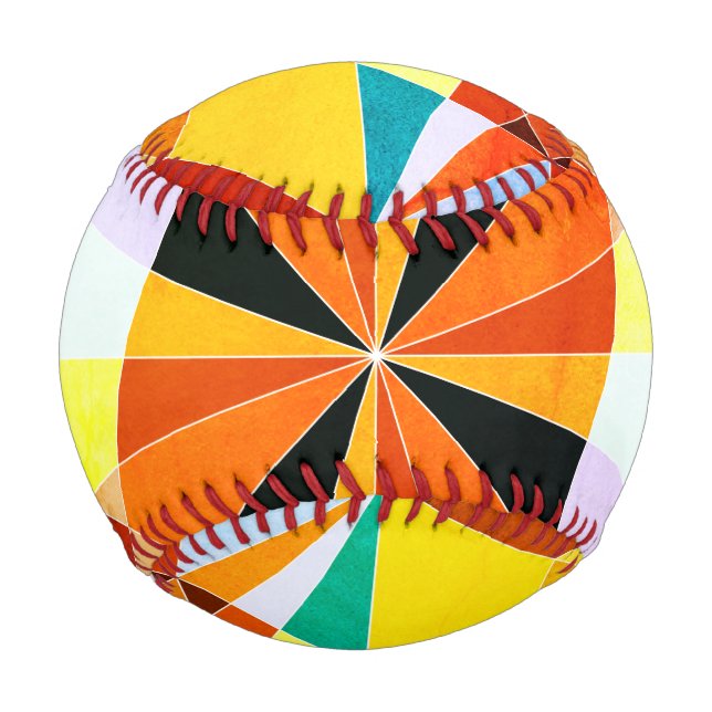Warm Colours Cool Angular Geometric Shapes Baseball (Front)