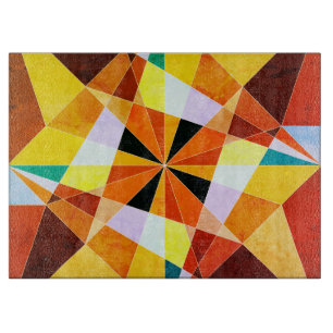 Warm Colours Cool Angular Geometric Shapes Cutting Board