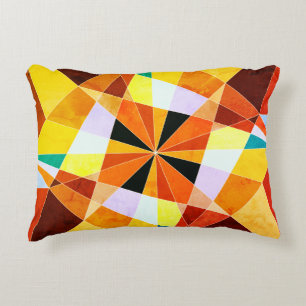 Warm Colours Cool Angular Geometric Shapes Decorative Pillow