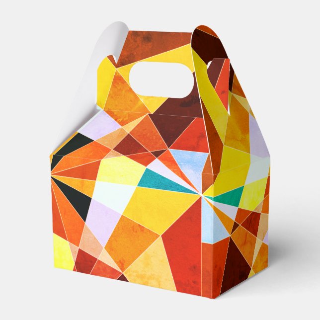 Warm Colours Cool Angular Geometric Shapes Favor Box (Front Side)