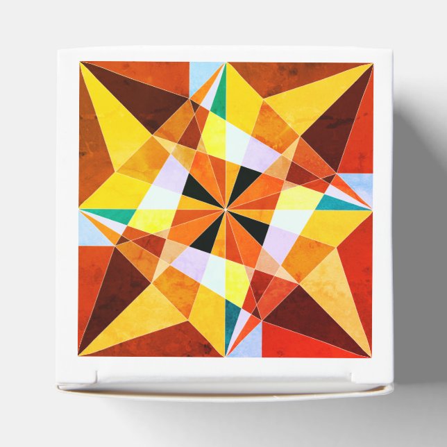 Warm Colours Cool Angular Geometric Shapes Favor Box (Top)