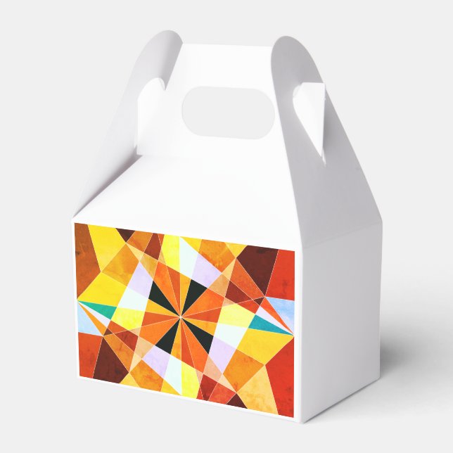 Warm Colours Cool Angular Geometric Shapes Favor Box (Front Side)