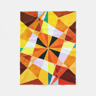 Warm Colours Cool Angular Geometric Shapes Fleece Blanket