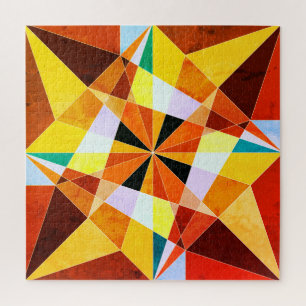 Warm Colours Cool Angular Geometric Shapes Jigsaw Puzzle