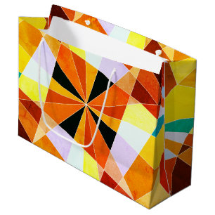 Warm Colours Cool Angular Geometric Shapes Large Gift Bag