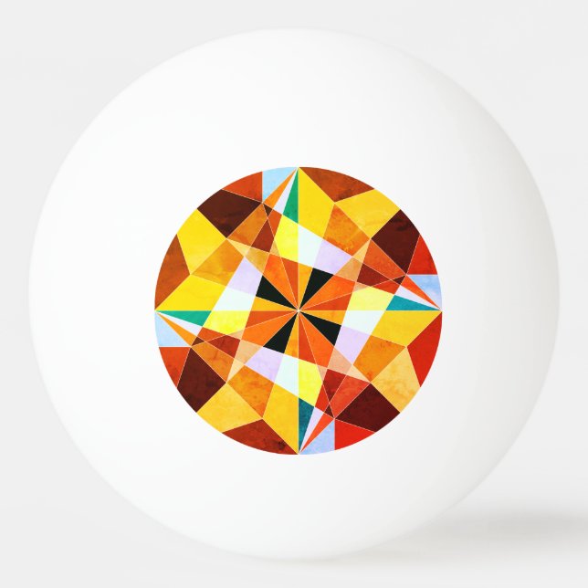 Warm Colours Cool Angular Geometric Shapes Ping Pong Ball (Front)