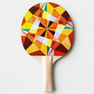Warm Colours Cool Angular Geometric Shapes Ping Pong Paddle