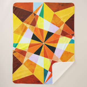 Warm Colours Cool Angular Geometric Shapes Sherpa Blanket