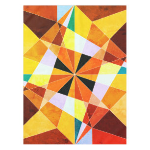 Warm Colours Cool Angular Geometric Shapes Tablecloth