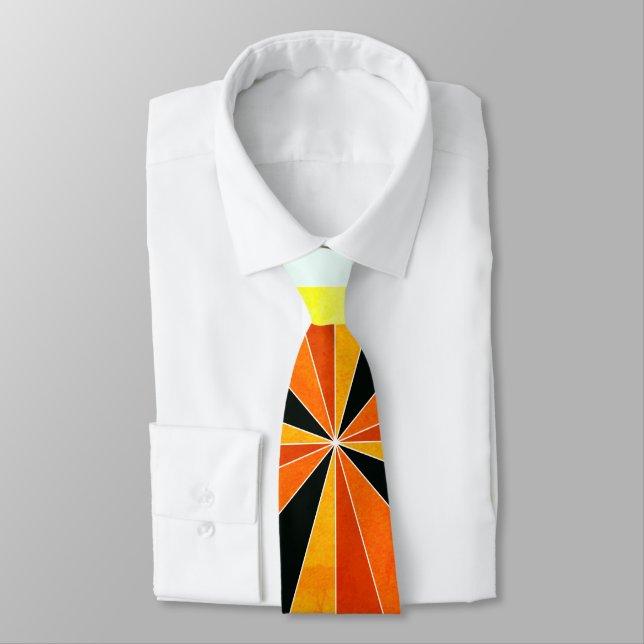 Warm Colours Cool Angular Geometric Shapes Tie (Tied)
