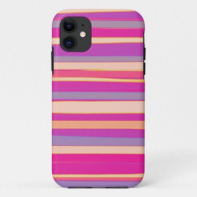 Warm colours diagonal stripes graphic art 2 Case-Mate iPhone case (Back)
