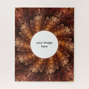 Warm Colours, Modern Abstract Fractal Art Own Phot Jigsaw Puzzle